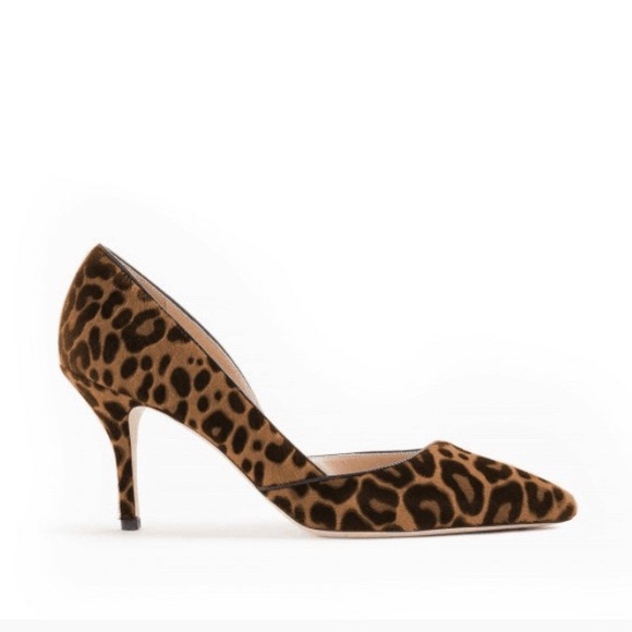 Pointed Toe Leopard Print Suede D’Orsay Stilettos - Picture 2 of 8